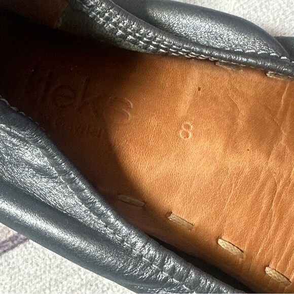 TIEKS BY GAVRIELI Metallic Gray Leather Slip On Foldable Ballet Flats Women Sz 8 - Picture 4 of 7